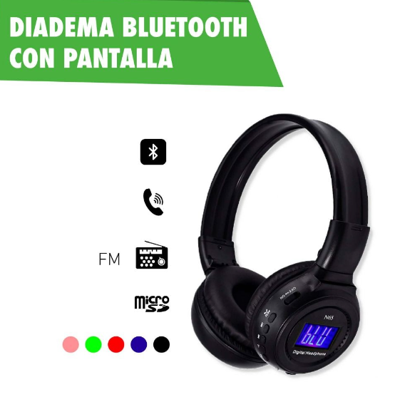 Diadema Bluetooh Con Pantalla N-65