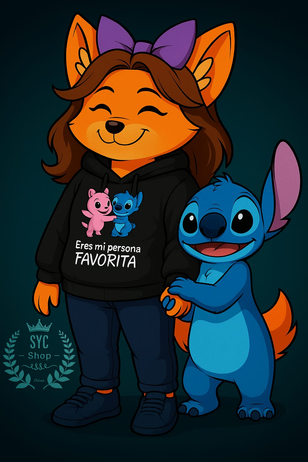 2 Buzos Pareja - Stitch y Angel - Estampado