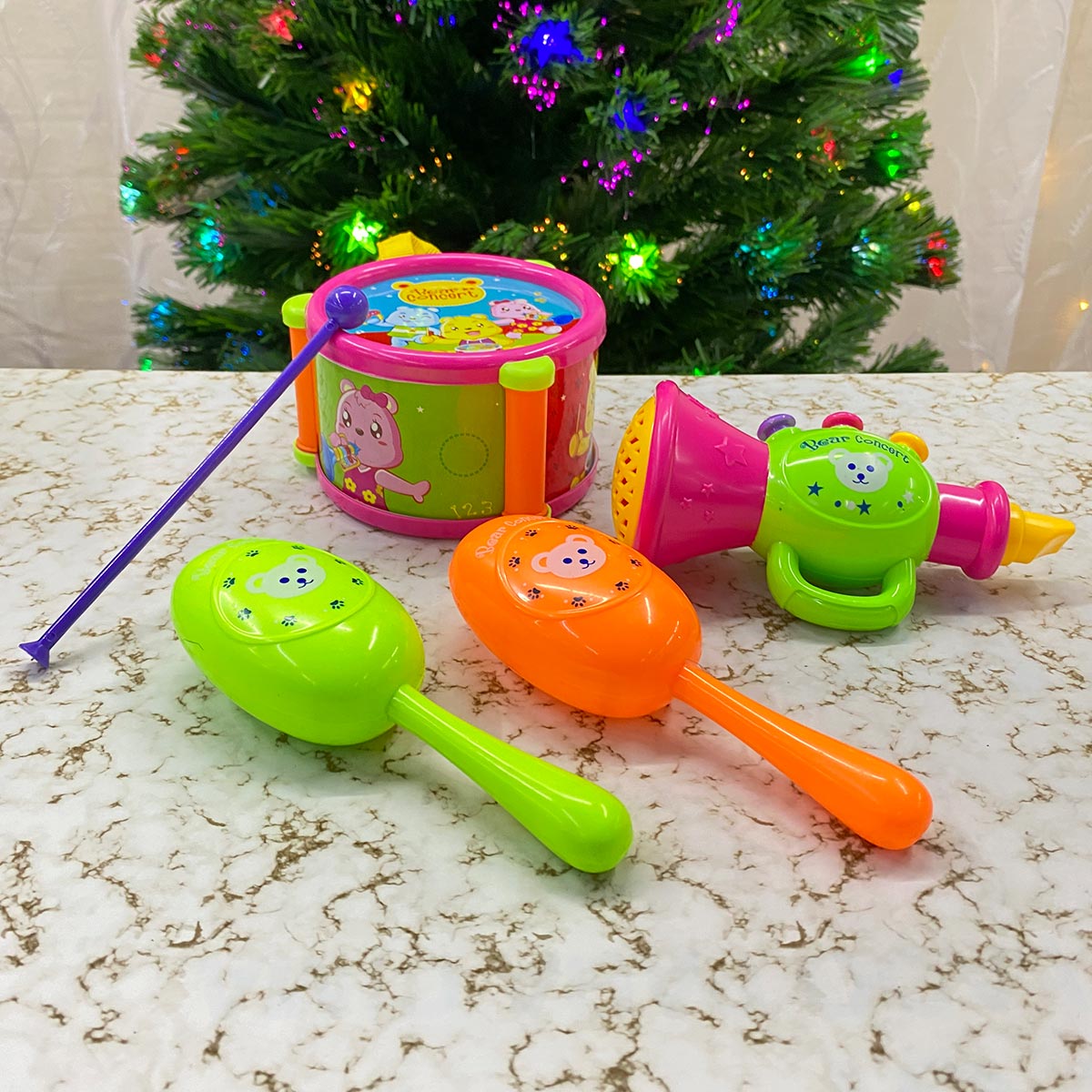 Juguete Musical Para Bebés Tambor Maracas Y Trompeta