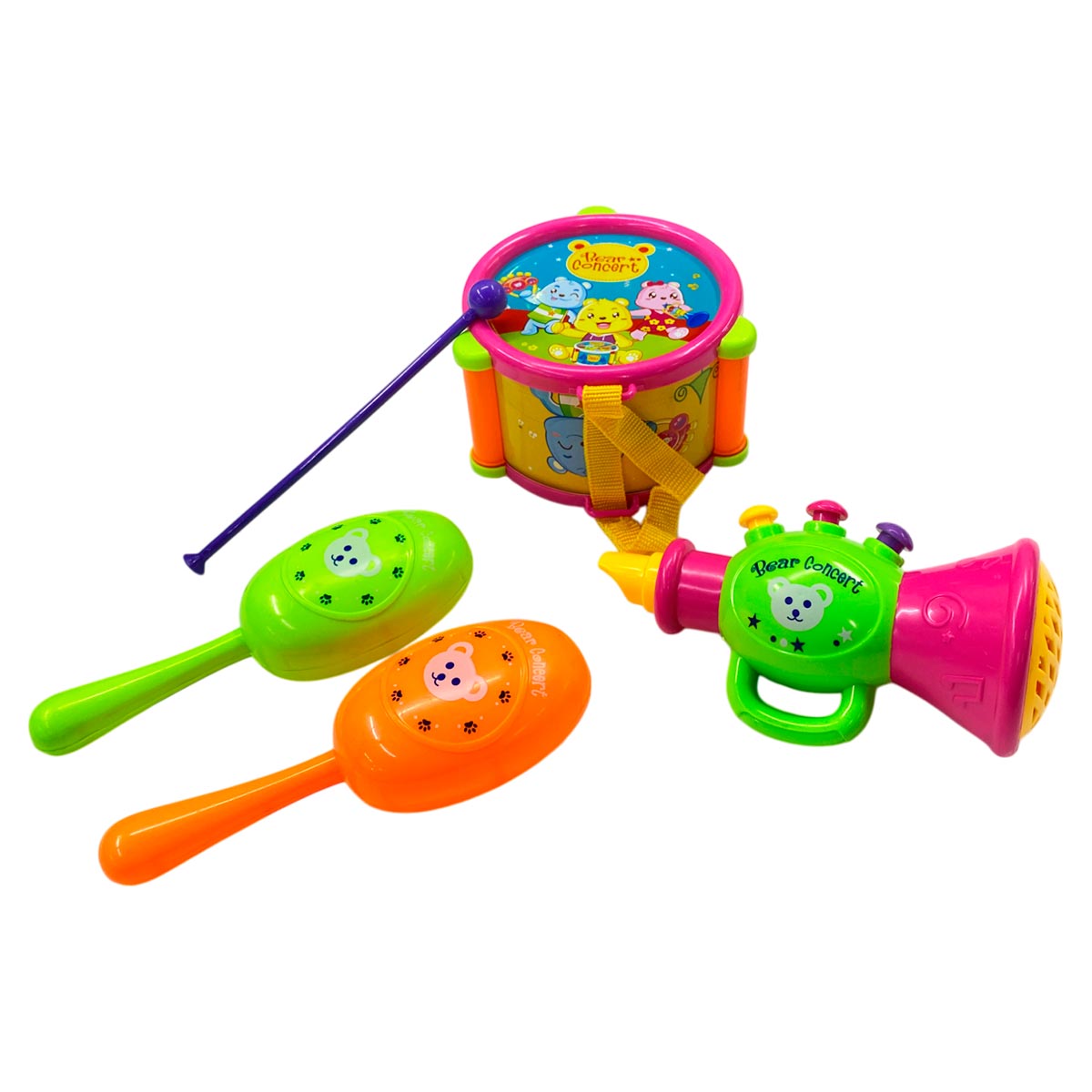 Juguete Musical Para Bebés Tambor Maracas Y Trompeta