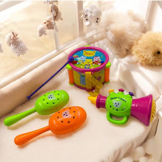Juguete Musical Para Bebés Tambor Maracas Y Trompeta